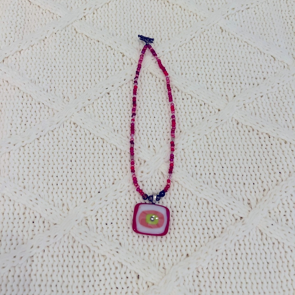 Fused glass necklace